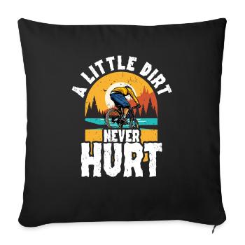 Saying mountain biker - Sofa pillowcase 17,3'' x 17,3'' (45 x 45 cm) - black - Front