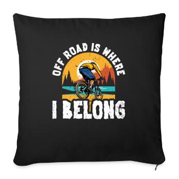 Fun mountain biker - Sofa pillowcase 17,3'' x 17,3'' (45 x 45 cm) - black - Front