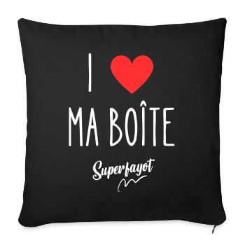 i love ma boîte - Housse de coussin décorative 45 x 45 cm - noir - Devant