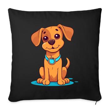 Cute dog design for dog owners - Sofa pillowcase 17,3'' x 17,3'' (45 x 45 cm) - black - Front
