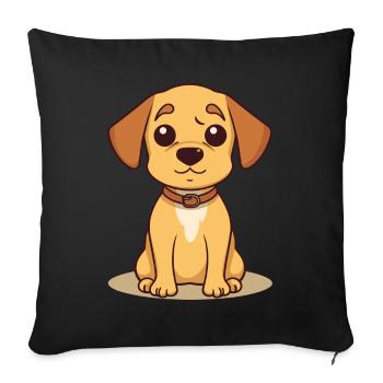 Conception de chien mignon pour les propriétaires de chiens - Housse de coussin décorative 45 x 45 cm - noir - Devant