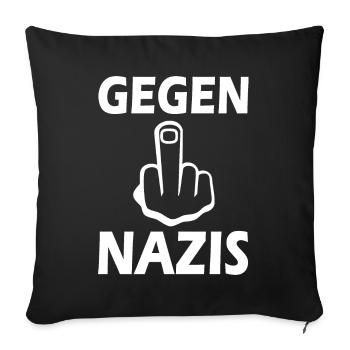 Gegen nazis - Sofakissenbezug 45 x 45 cm - Schwarz - Vorne