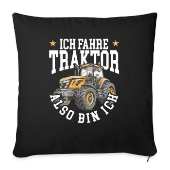 Landwirt Traktorfahrer - Sofakissenbezug 45 x 45 cm - Schwarz - Vorne