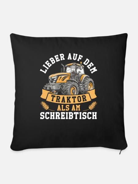 Landwirt Ackerbauer - Sofakissenbezug 45 x 45 cm - Schwarz