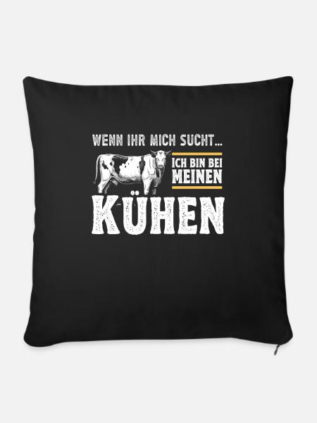 Landwirt Milchbauer Kuhbauer Spruch - Sofakissenbezug 45 x 45 cm - Schwarz