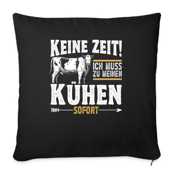 Landwirt Milchbauer Kuhbauer lustiger Spruch - Sofakissenbezug 45 x 45 cm - Schwarz - Vorne