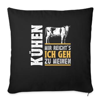 Landwirt Milchbauer Kuhbauer Kühe Spruch - Sofakissenbezug 45 x 45 cm - Schwarz - Vorne