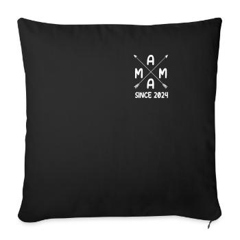 Proud Mom 2024 Mom-to-be Mom 2024 - Sofa pillowcase 17,3'' x 17,3'' (45 x 45 cm) - black - Front