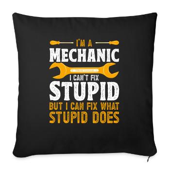 Mécanicien Atelier de mécanique automobile - Housse de coussin décorative 45 x 45 cm - noir - Devant