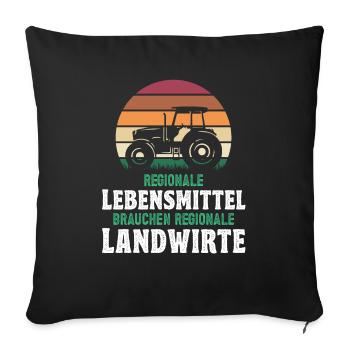 Landwirtschaft Regionale Lebensmitte Landwirte - Sofakissenbezug 45 x 45 cm - Schwarz - Vorne