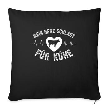 Landwirt Milchbauer Kuhbauer Spruch - Sofakissenbezug 45 x 45 cm - Schwarz - Vorne