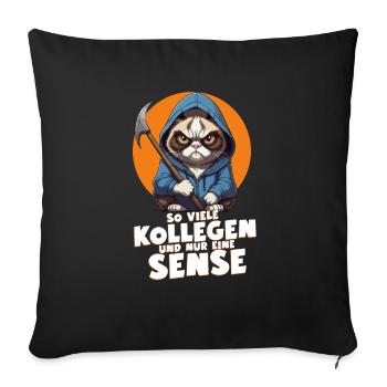 Né pour boire du café, forcé de travailler - Housse de coussin décorative 45 x 45 cm - noir - Devant