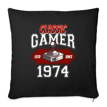 Video Gaming 50 Geburtstag 1974 Classic Gamer - Sofakissenbezug 45 x 45 cm - Schwarz - Vorne