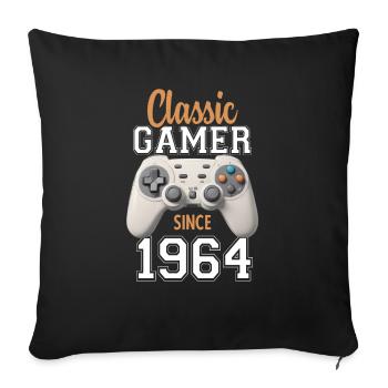 Video Gaming 60 Geburtstag 1964 Classic Gamer - Sofakissenbezug 45 x 45 cm - Schwarz - Vorne