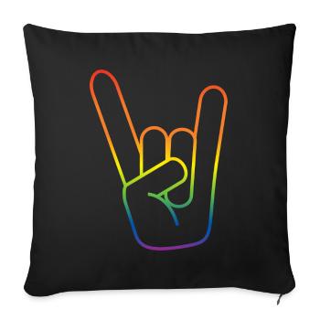 pride rockhand - Sofakissenbezug 45 x 45 cm - Schwarz - Vorne