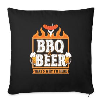 Funny BBQ Quote Barbecue Dad Dad BBQ Beer - Sofa pillowcase 17,3'' x 17,3'' (45 x 45 cm) - black - Front