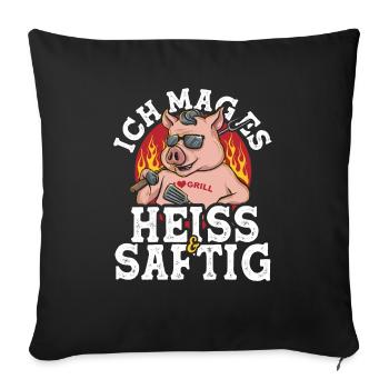 Grillades et bière Grillmeister Grill Saying BBQ - Housse de coussin décorative 45 x 45 cm - noir - Devant