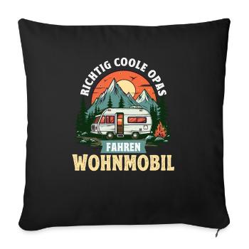 Camping Camper Des grands-pères vraiment cool conduisent des camping-cars - Housse de coussin décorative 45 x 45 cm - noir - Devant