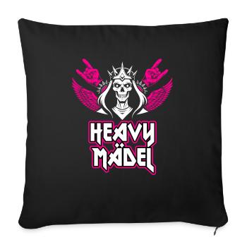 Gifts for Heavy Metal Fan Mrs. Heavy Girl - Sofa pillowcase 17,3'' x 17,3'' (45 x 45 cm) - black - Front