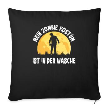 Mon costume de zombie est dans la lessive drôle - Housse de coussin décorative 45 x 45 cm - noir - Devant
