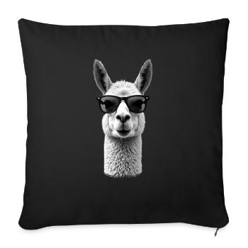 Lunettes de soleil en alpaga motif animalier Art Alpaga - Housse de coussin décorative 45 x 45 cm - noir - Devant