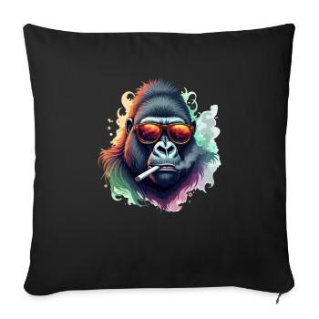 Gorilla with Sunglasses Animal Motif Art Bunnies - Sofa pillowcase 17,3'' x 17,3'' (45 x 45 cm) - black - Front