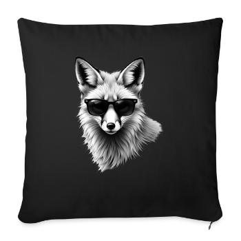 Fox Sunglasses Animal Motif Fox Love Fox - Sofa pillowcase 17,3'' x 17,3'' (45 x 45 cm) - black - Front