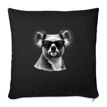 Koala Lunettes de Soleil Motif Animal Koala - Housse de coussin décorative 45 x 45 cm - noir - Devant