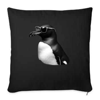 Pingouin Lunettes de soleil Motif Animal Art Pingouin - Housse de coussin décorative 45 x 45 cm - noir - Devant