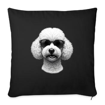 Caniche Lunettes de soleil Motif animal Caniche Propriétaire Caniche - Housse de coussin décorative 45 x 45 cm - noir - Devant
