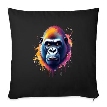 Gorilla Colorful Art Artwork Animal Motif Gorilla - Sofa pillowcase 17,3'' x 17,3'' (45 x 45 cm) - black - Front