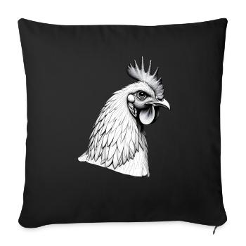 Chicken Black White Outfit Animal Motif Art Chickens - Sofa pillowcase 17,3'' x 17,3'' (45 x 45 cm) - black - Front