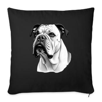 Bulldog Black White Outfit Animal Motif Art - Sofa pillowcase 17,3'' x 17,3'' (45 x 45 cm) - black - Front