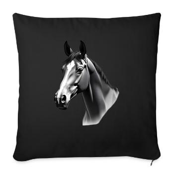 Horse Black White Outfit Animal Motif Art Horses - Sofa pillowcase 17,3'' x 17,3'' (45 x 45 cm) - black - Front