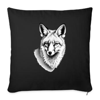 Wolf Black White Outfit Animal Motif Art Wolf - Sofa pillowcase 17,3'' x 17,3'' (45 x 45 cm) - black - Front