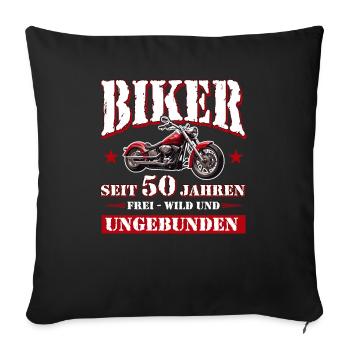 50 Anniversaire 1975 Moto Moto - Housse de coussin décorative 45 x 45 cm - noir - Devant
