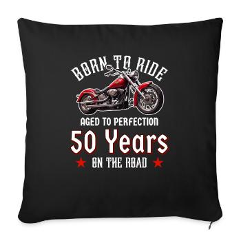 50 Anniversaire 1975 Moto Moto - Housse de coussin décorative 45 x 45 cm - noir - Devant