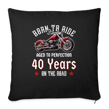 40 Anniversaire 1985 Moto Moto - Housse de coussin décorative 45 x 45 cm - noir - Devant