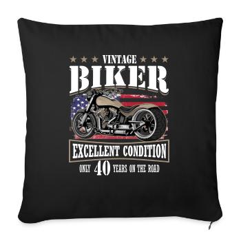 40 Anniversaire 1985 Moto Moto - Housse de coussin décorative 45 x 45 cm - noir - Devant