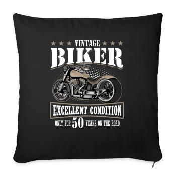50 Anniversaire 1975 Moto Moto - Housse de coussin décorative 45 x 45 cm - noir - Devant