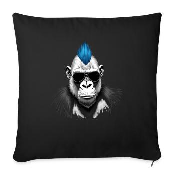 Chimpanzee Punk Animal Motif Funny Monkey - Sofa pillowcase 17,3'' x 17,3'' (45 x 45 cm) - black - Front