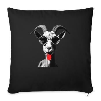 Goat Goat Keeper Animal Motif Funny Goats - Sofa pillowcase 17,3'' x 17,3'' (45 x 45 cm) - black - Front