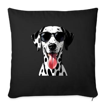 Dalmatien chien motif animal drôle dalmatien - Housse de coussin décorative 45 x 45 cm - noir - Devant