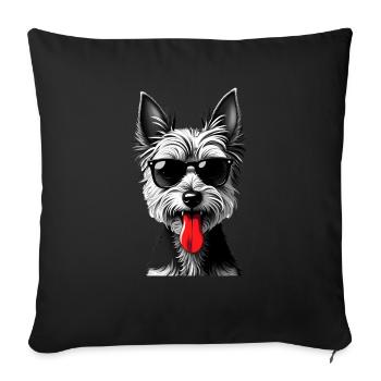 Yorkshire Terrier Dog Animal Motif Funny Dogs - Sofa pillowcase 17,3'' x 17,3'' (45 x 45 cm) - black - Front