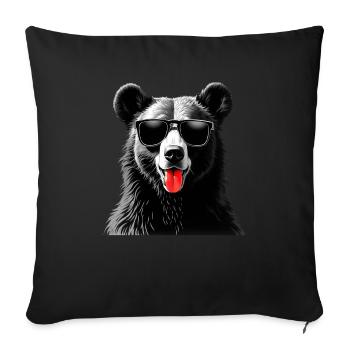 Bear Animal Motif Funny Funny Bear - Sofa pillowcase 17,3'' x 17,3'' (45 x 45 cm) - black - Front
