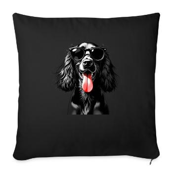 Cocker Spaniel Chien Motif Animal Chiens Drôles - Housse de coussin décorative 45 x 45 cm - noir - Devant