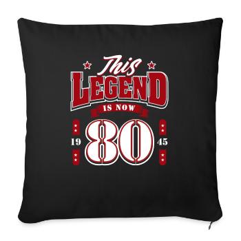 80e anniversaire 1945 Légende 80e anniversaire - Housse de coussin décorative 45 x 45 cm - noir - Devant