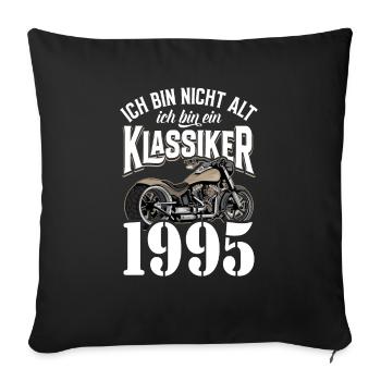30th Birthday 1995 Motorcycle Motorcyclist - Sofa pillowcase 17,3'' x 17,3'' (45 x 45 cm) - black - Front