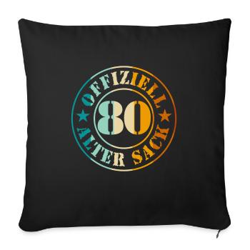 80ème Anniversaire Hommes Homme Vieux Sac 80 Ans - Housse de coussin décorative 45 x 45 cm - noir - Devant