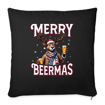 Christmas Beer Rudolf the Reindeer Funny Ugly - Sofa pillowcase 17,3'' x 17,3'' (45 x 45 cm) - black - Front